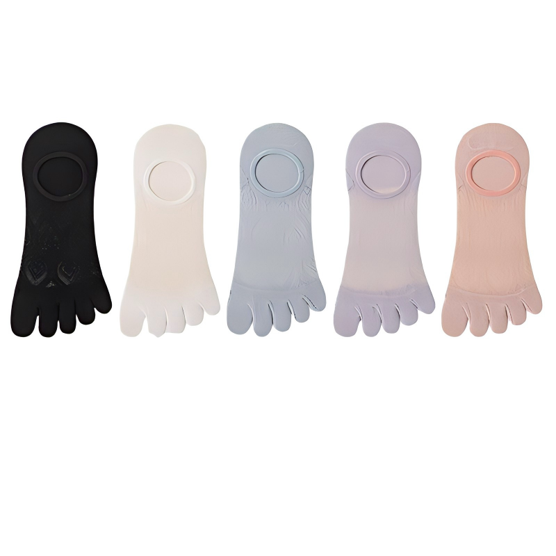 Ultra-thin mesh patterned invisible five-finger stockings