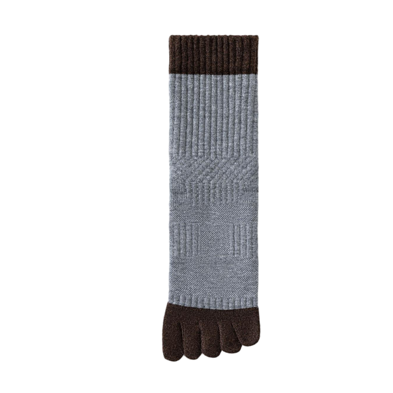 Solid-color five-finger mulberry silk wool men's socks