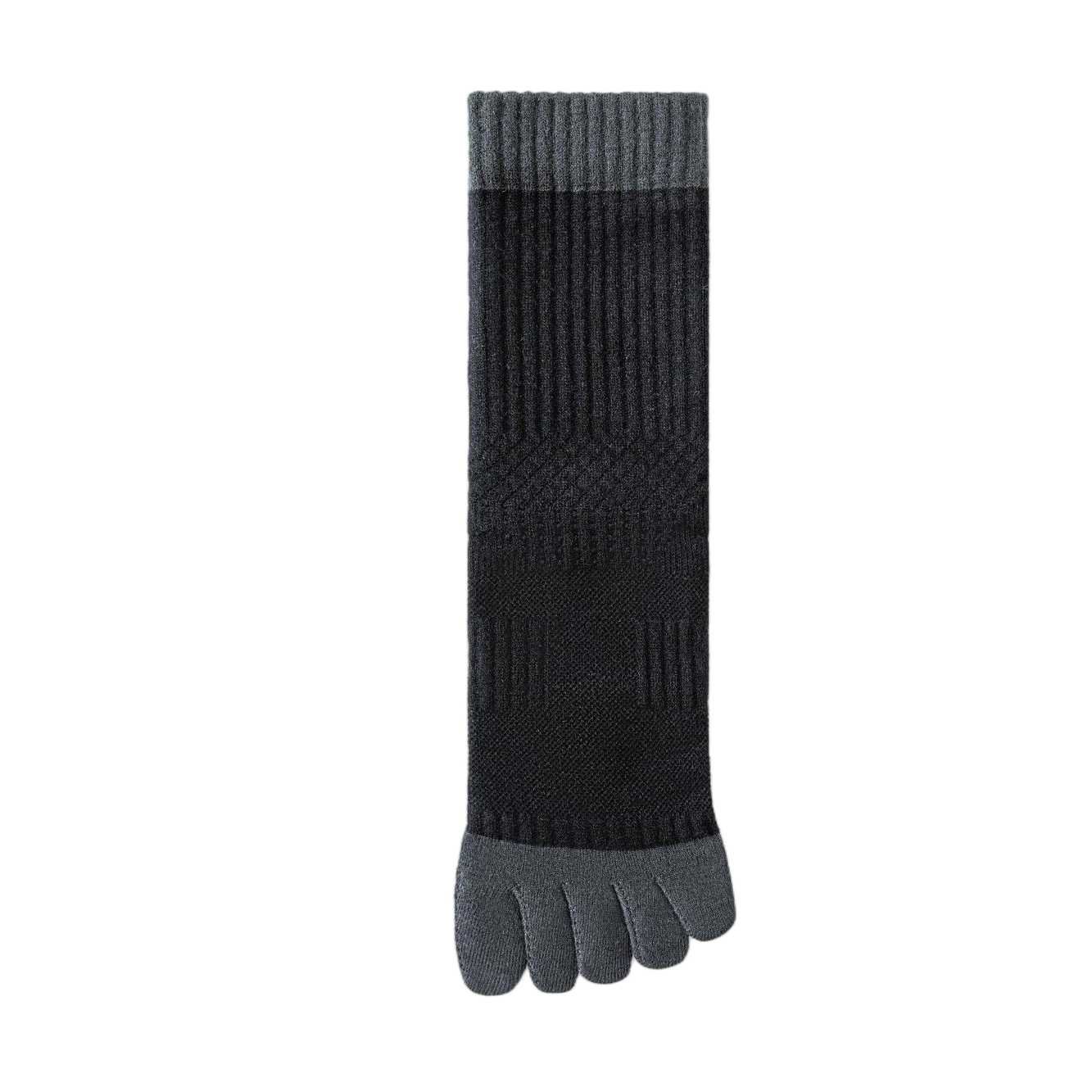 Solid-color five-finger mulberry silk wool men's socks