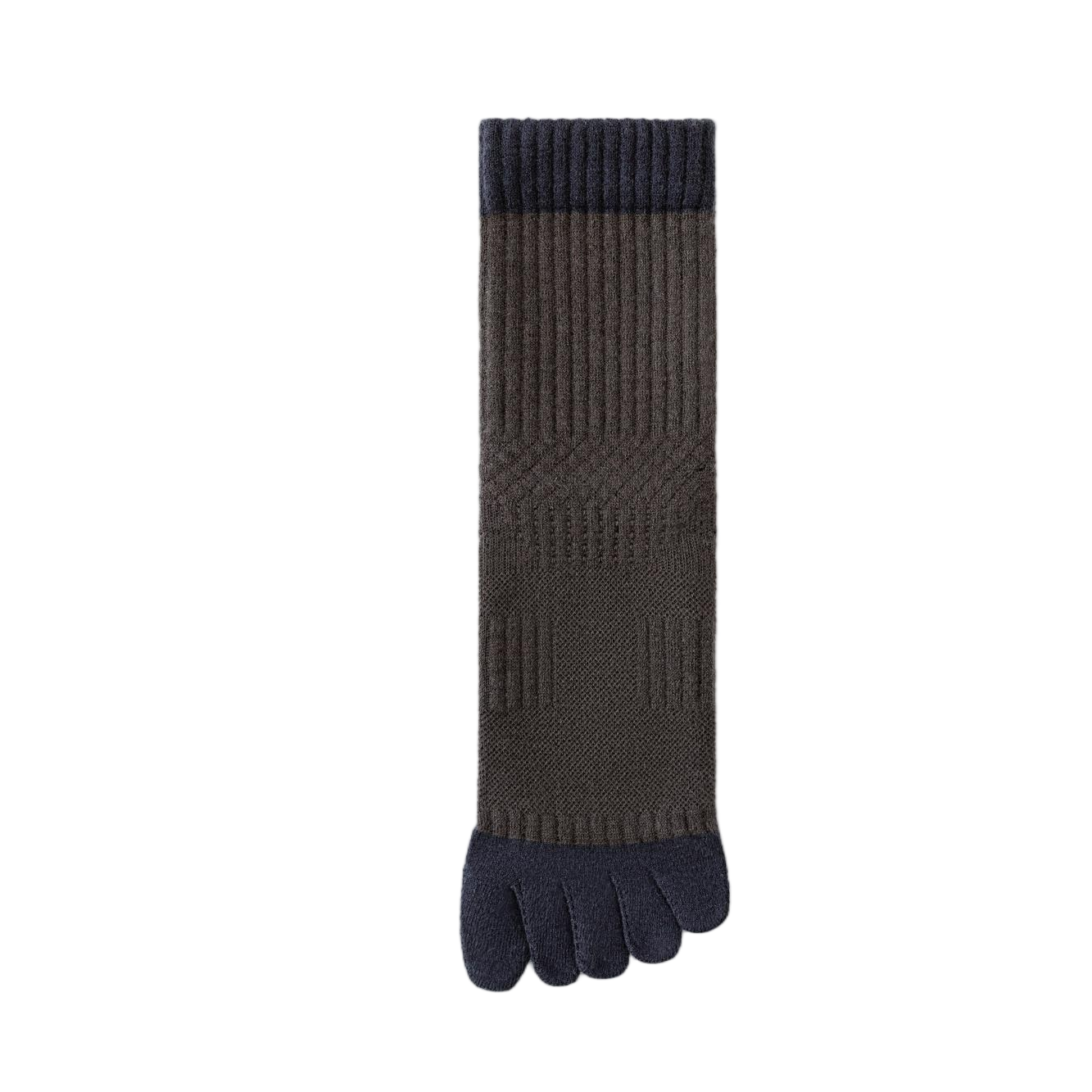 Solid-color five-finger mulberry silk wool men's socks