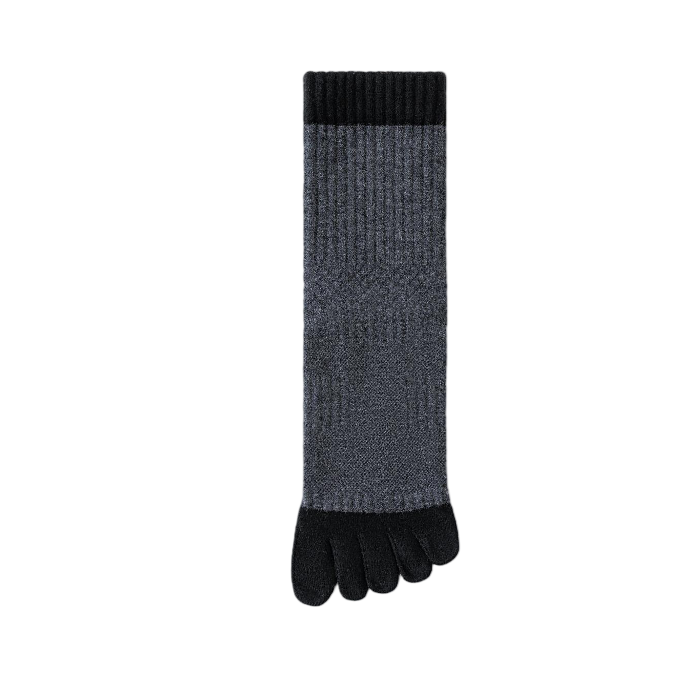 Solid-color five-finger mulberry silk wool men's socks