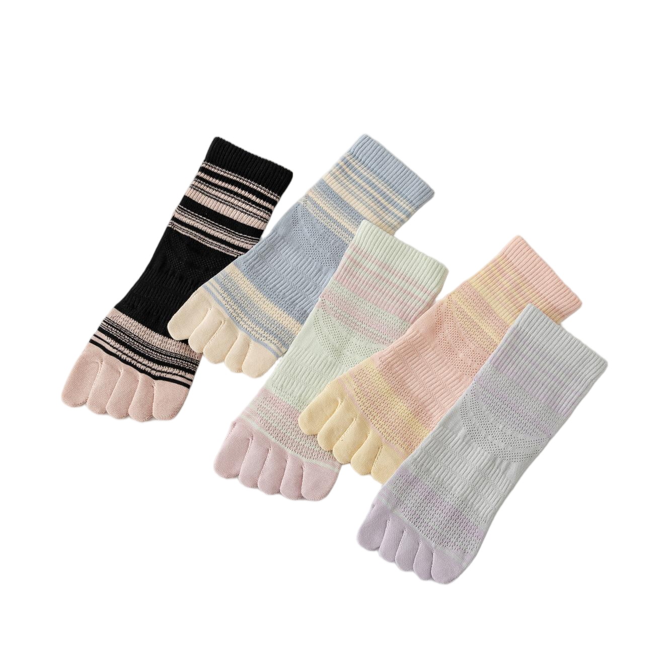 Antibacterial fingered women's socks