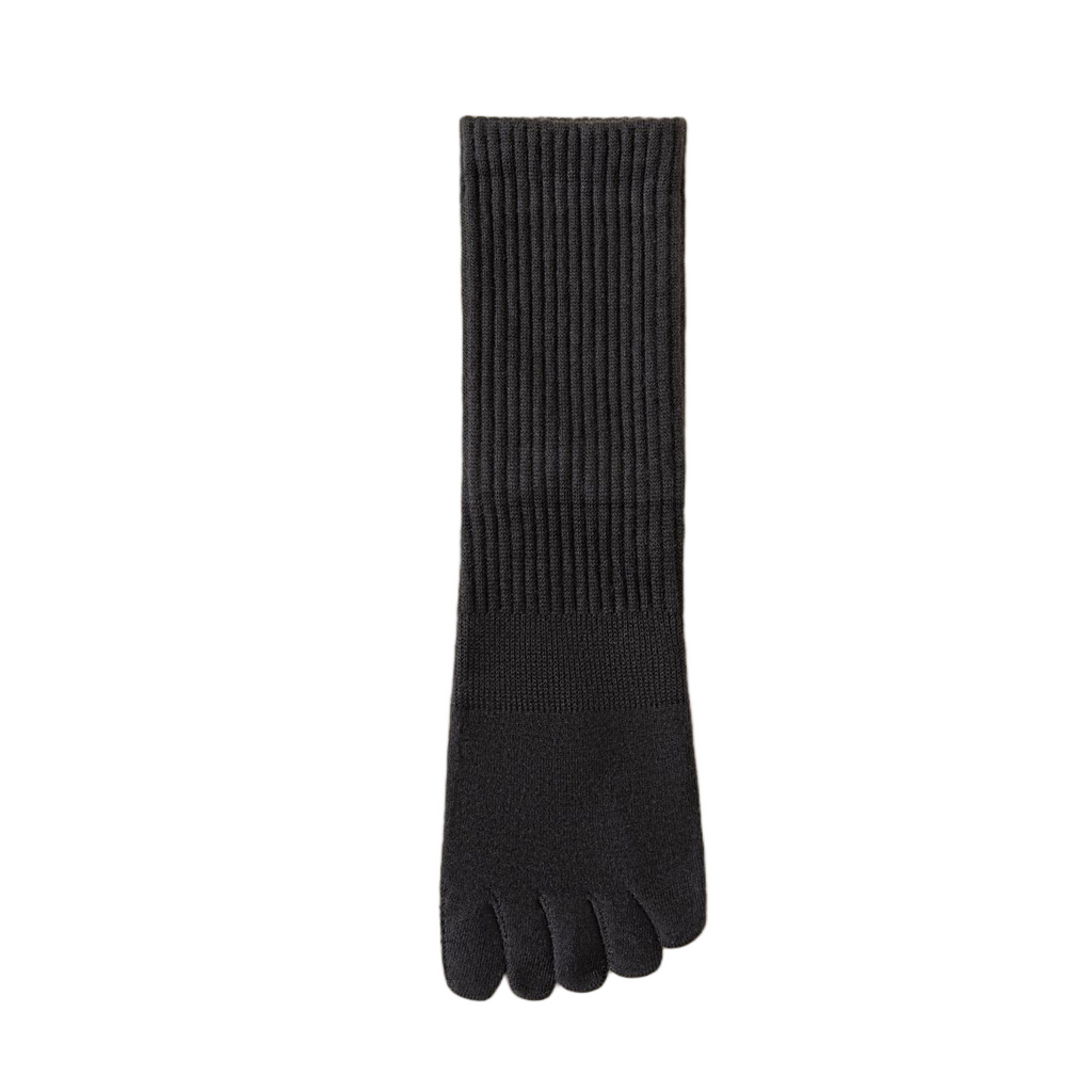 Solid-color five-finger mulberry silk wool men's socks