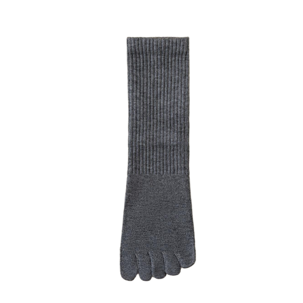 Solid-color five-finger mulberry silk wool men's socks