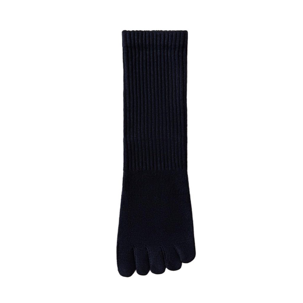 Solid-color five-finger mulberry silk wool men's socks