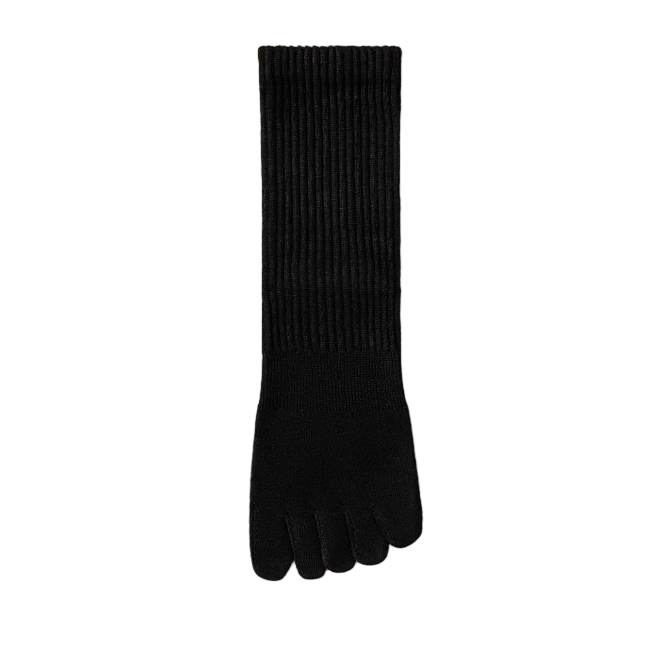 Solid-color five-finger mulberry silk wool men's socks