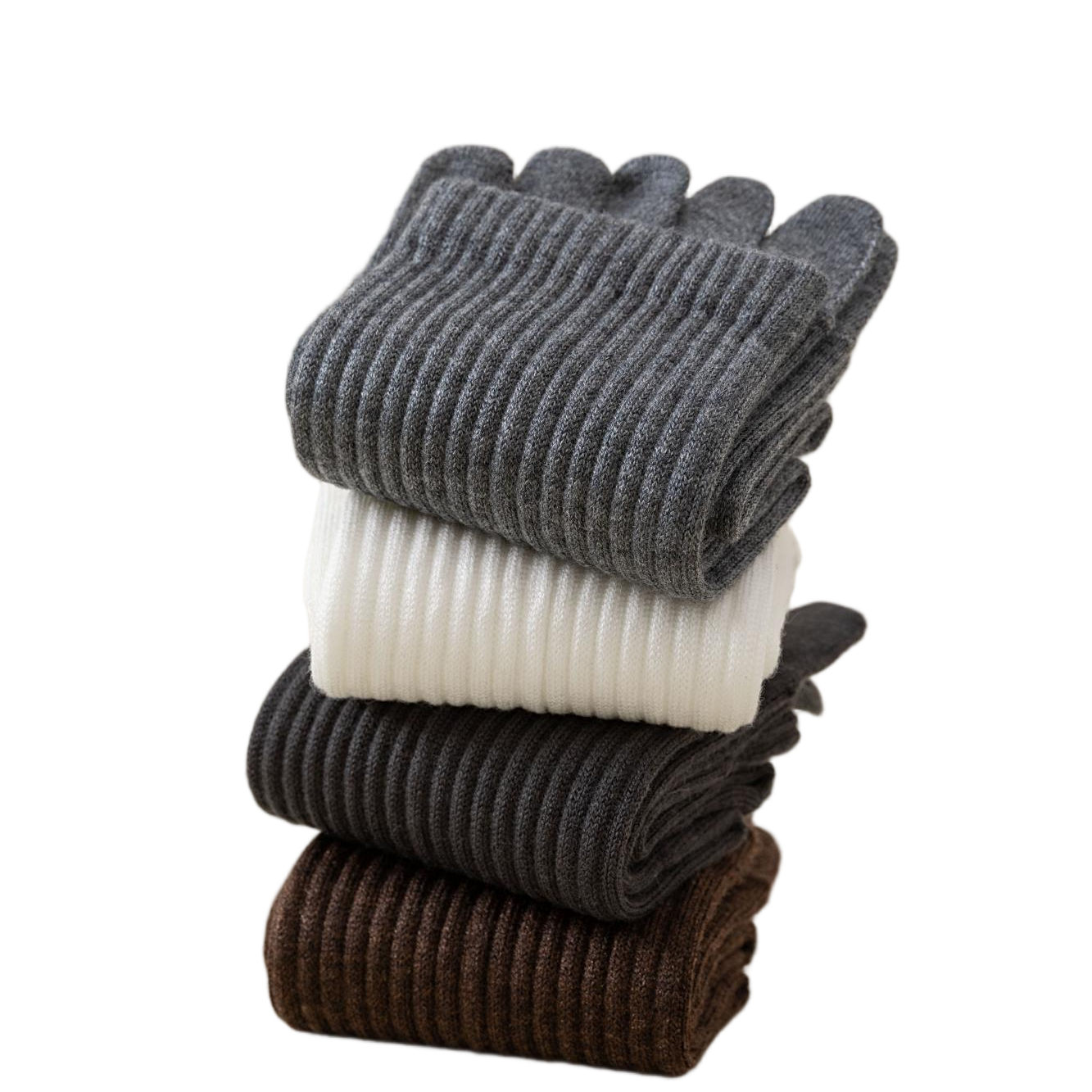 Solid-color five-finger mulberry silk wool men's socks