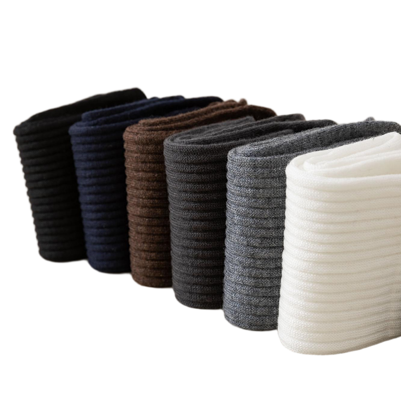 Solid-color five-finger mulberry silk wool men's socks