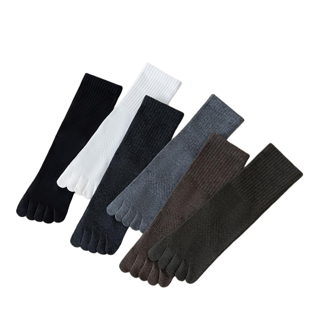 Five-finger color-spun micro-pressed men's socks