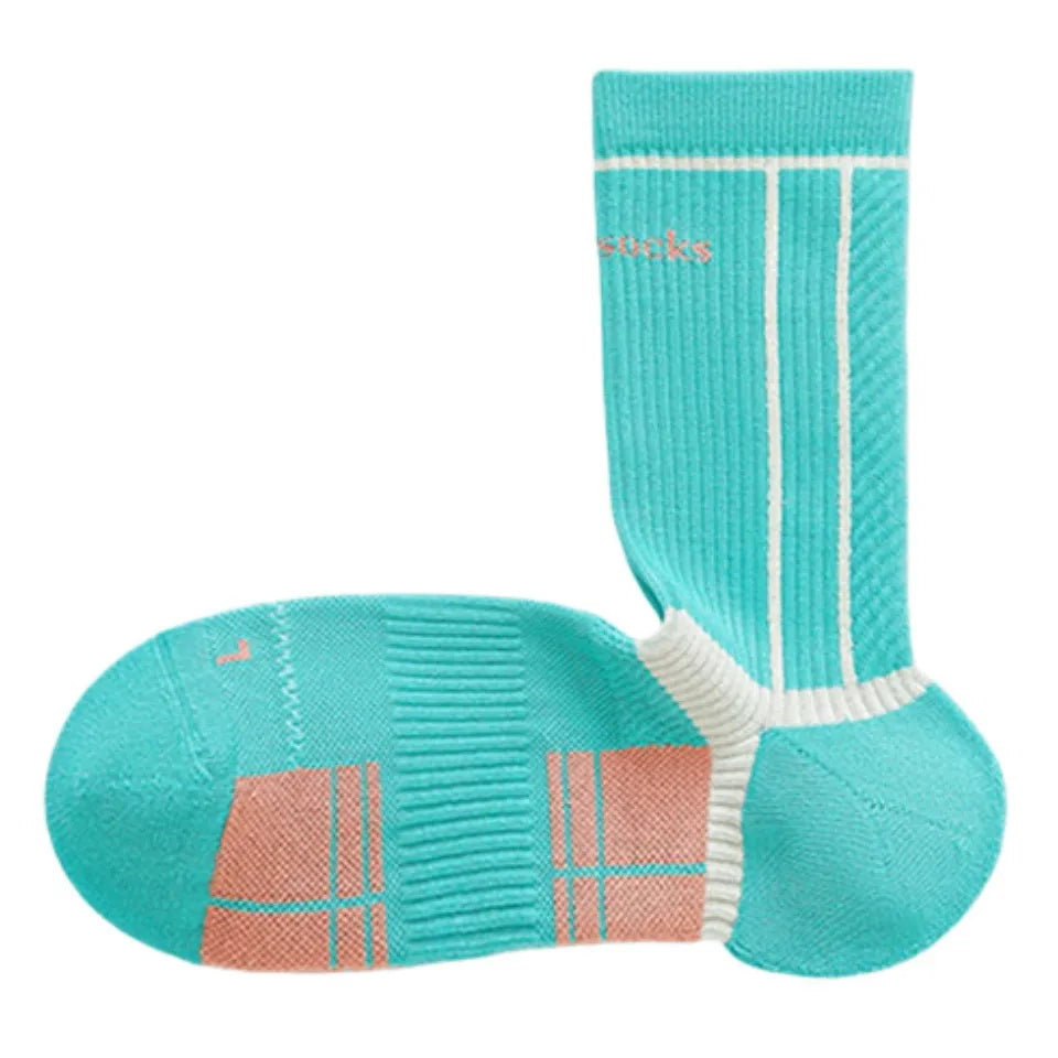 Mid-calf professional badminton running cycling anti-slip shock-absorbing towel-soled sports socks