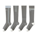 Gray sports knee-high women's socks, compression stockings, breathable