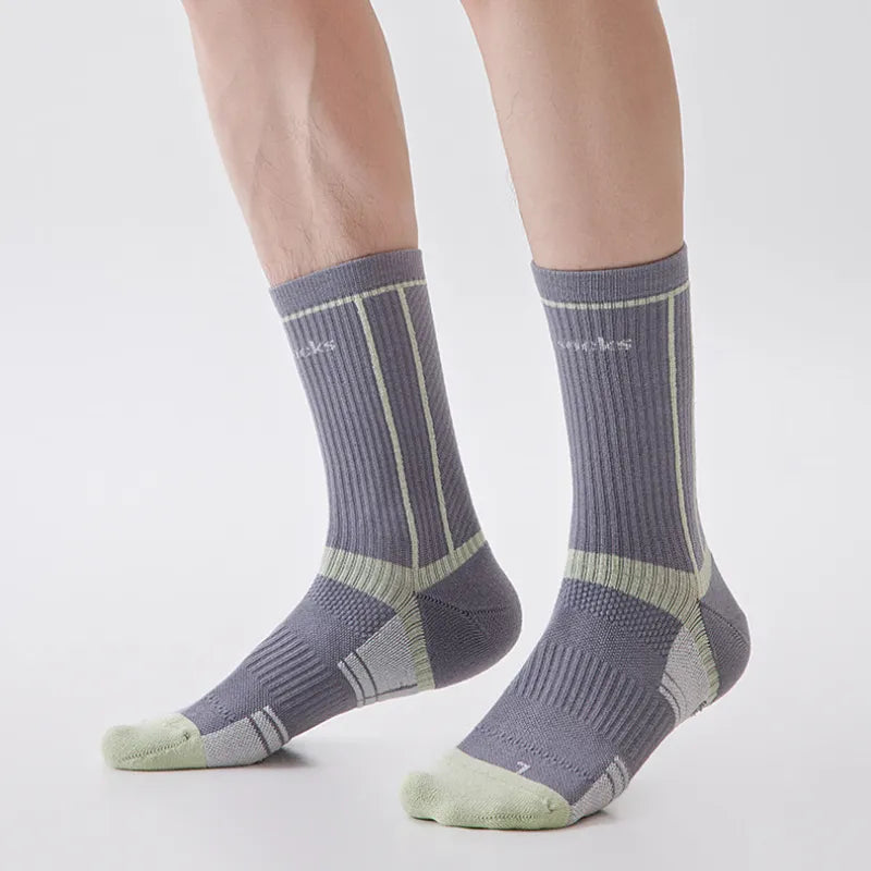 Mid-calf professional badminton running cycling anti-slip shock-absorbing towel-soled sports socks