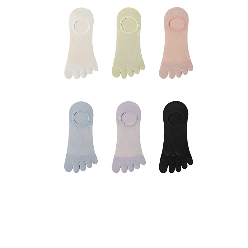 Ultra-thin mesh patterned invisible five-finger stockings