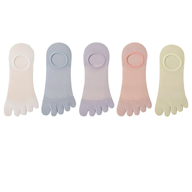 Ultra-thin mesh patterned invisible five-finger stockings