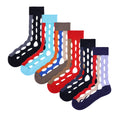 1 Pair Hipster cut-out striped socks with stacked designs - super stylish women's mid-length socks
