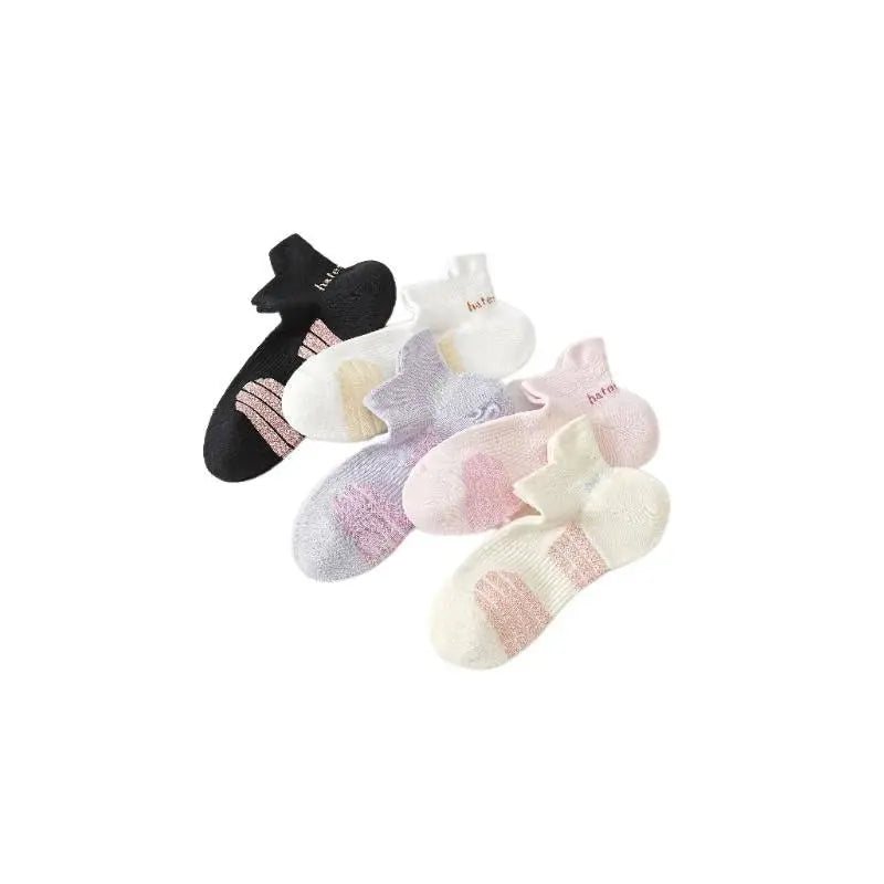 Lightly movable women's boat socks with back cuffs