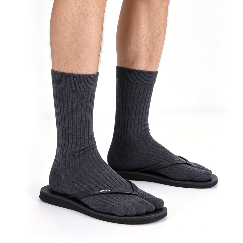 Men's two-toe split socks, pure cotton, sweat-wicking, breathable, odor-free, mid-calf socks, geta, flip-flops, two-toe split socks