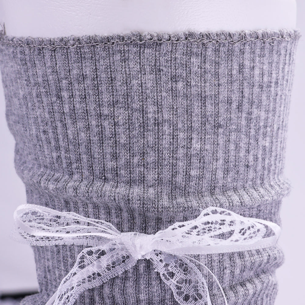 1 Pair Bow-tie patterned stockings, women's long stockings with a unique ballet-style footbed, JK style knee-high bobby socks