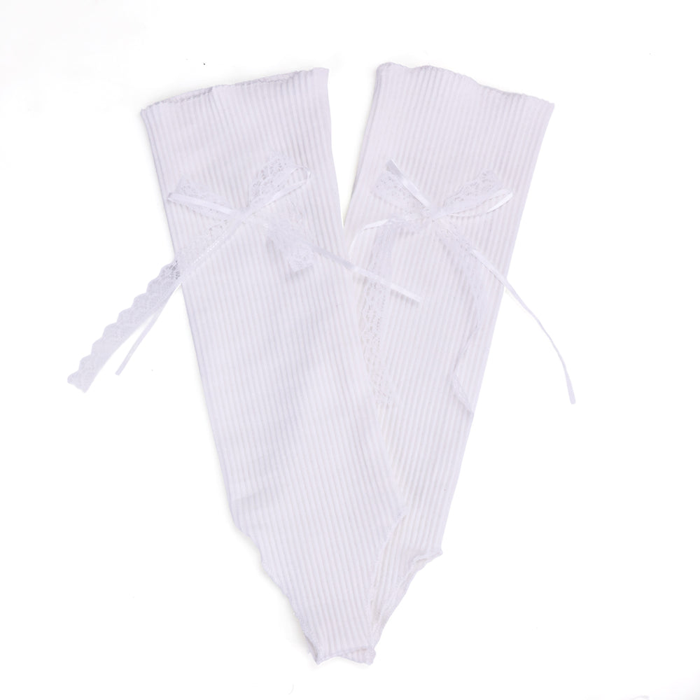 1 Pair Bow-tie patterned stockings, women's long stockings with a unique ballet-style footbed, JK style knee-high bobby socks