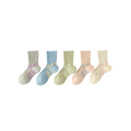 Cottony, lightweight, comfortable, and color-blocked women's mid-length socks