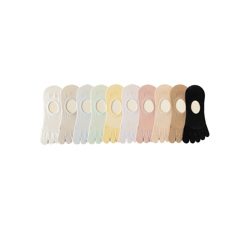 Candy-colored quick-drying semi-transparent five-finger stockings