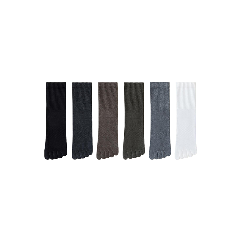 Five-finger color-spun micro-pressed men's socks