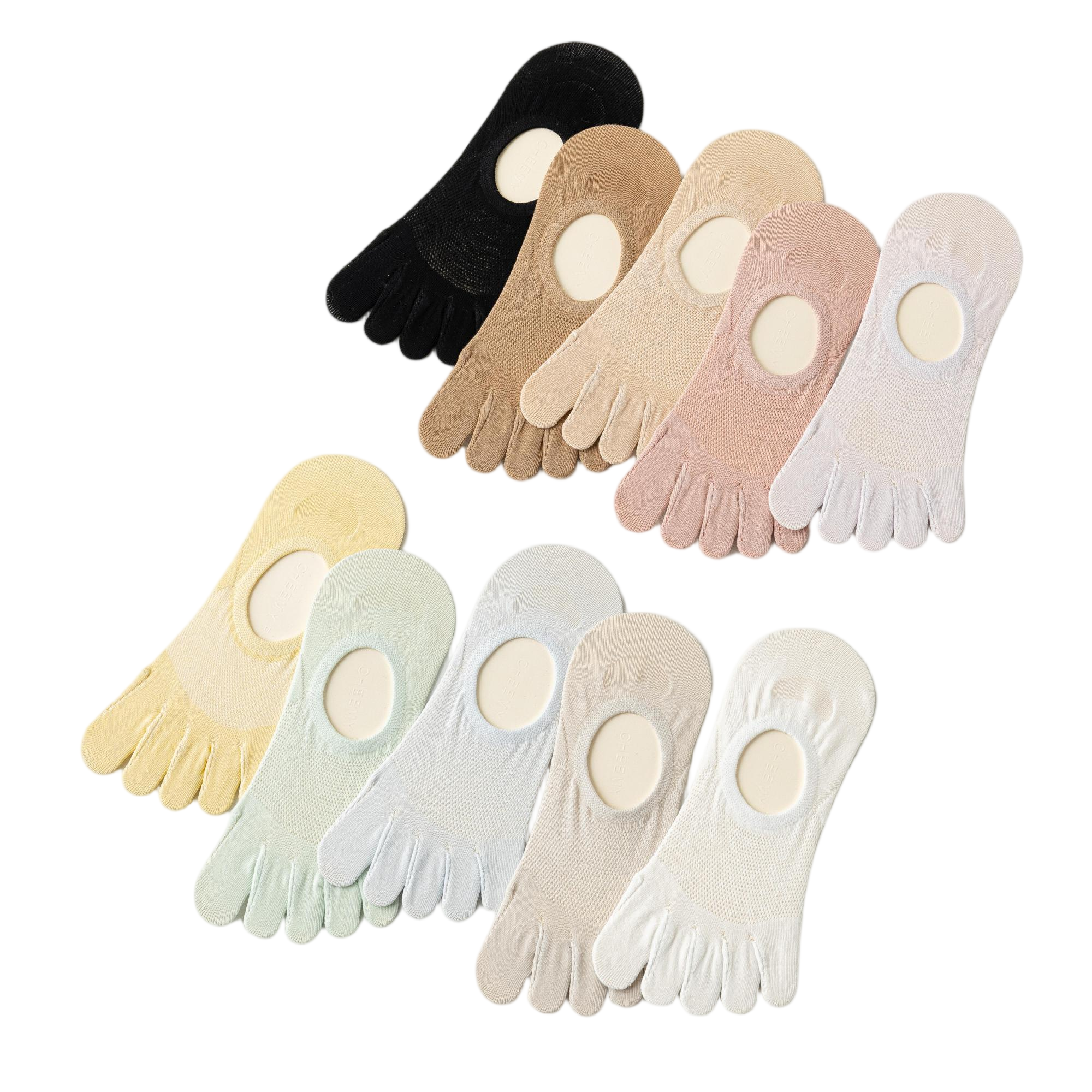 Candy-colored quick-drying semi-transparent five-finger stockings