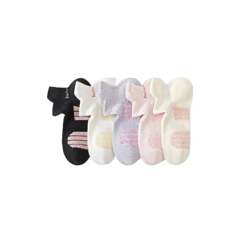Lightly movable women's boat socks with back cuffs