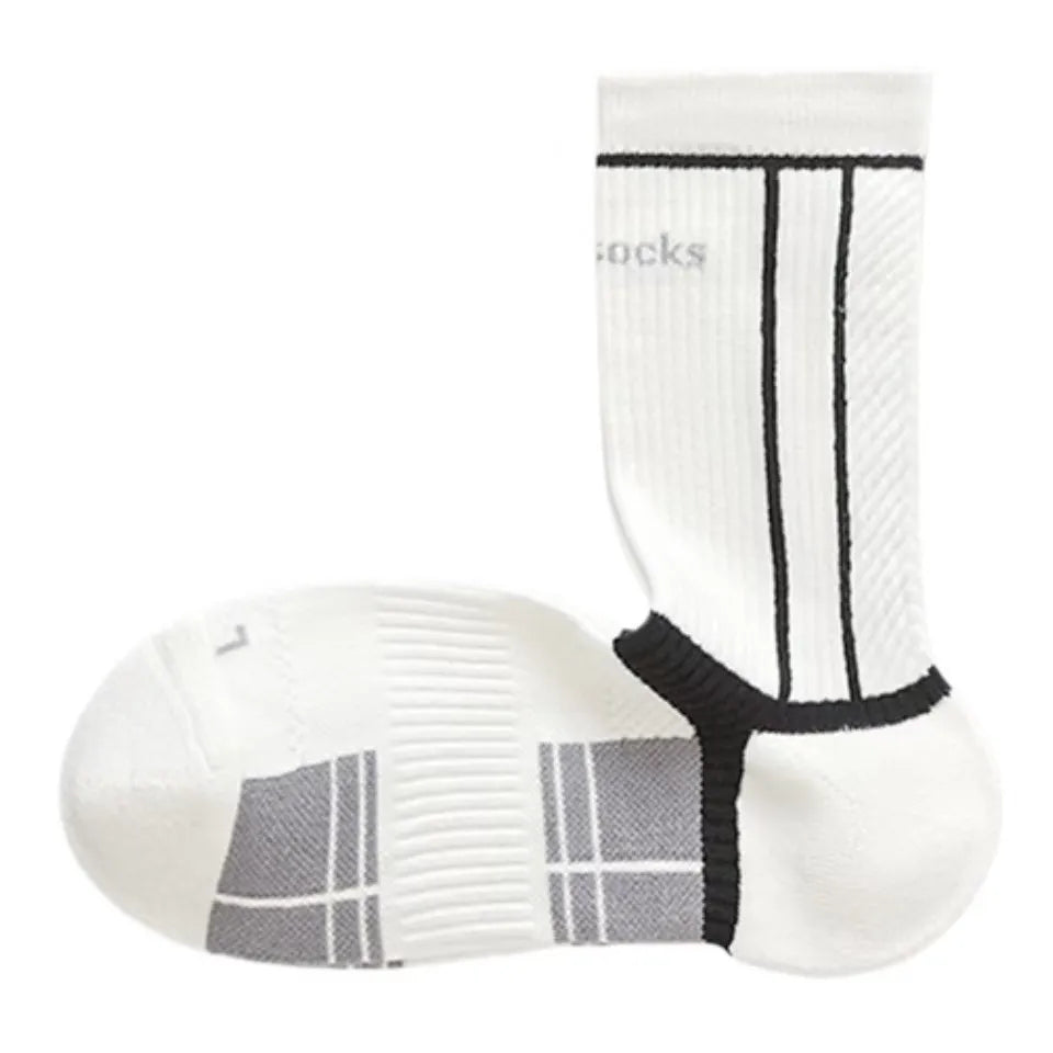 Mid-calf professional badminton running cycling anti-slip shock-absorbing towel-soled sports socks