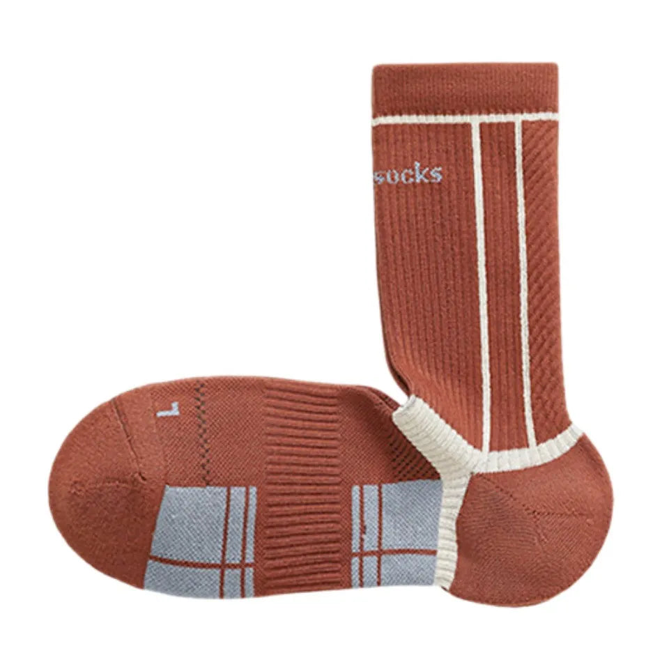 Mid-calf professional badminton running cycling anti-slip shock-absorbing towel-soled sports socks